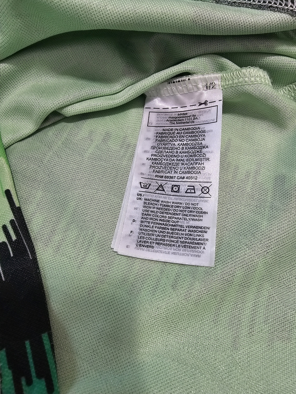 adidas Originals Men’s Long Sleeve Striped Polo Green/Black Logo Size M FM1980 - Picture 12 of 14